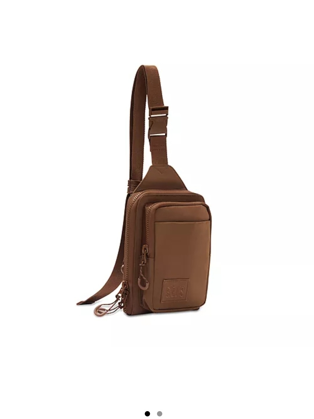 BEIS The Sport Sling Bag Crossbody Bag in Maple Brown Nylon & Metal 8"x6.5"x2.5"